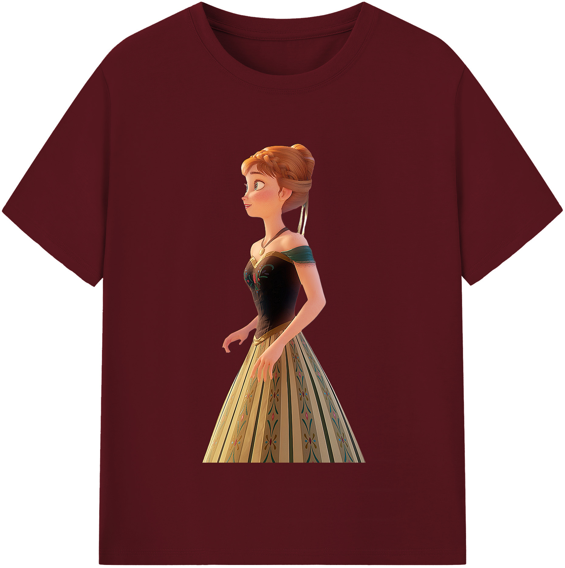 （画像用） アナと雪の女王 アンナ エルサ Frozen Anna Elsa 綿100％半袖Tシャツ（フロントプリント）